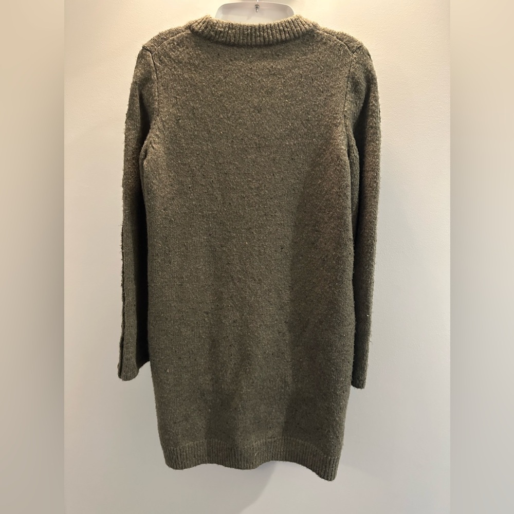 Madewell Donagal Sweater dress button sleeves olive green size medium - Picture 4 of 12
